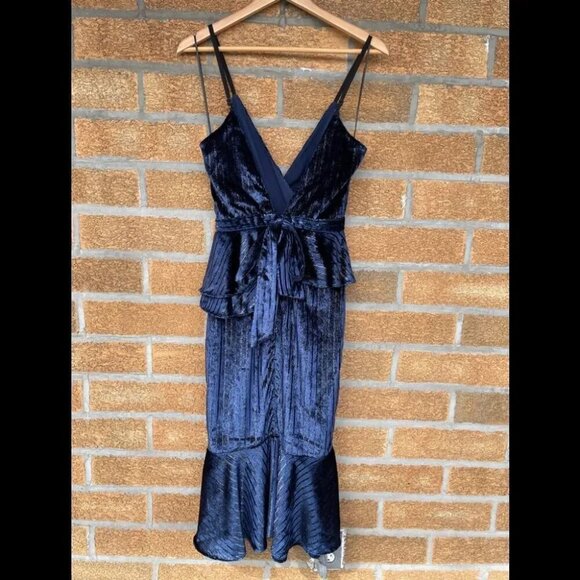 YUMI KIM DYNASTY VELVET DRESS MIDNIGHT TWINKLE XS - Picture 9 of 16